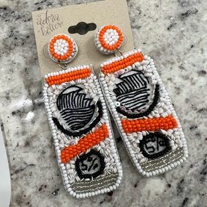 Seed bead “white claw” style earrings